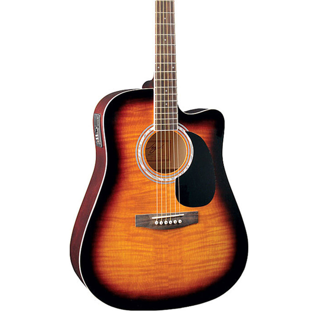 Jay Turser JJ45FCET Acoustic Guitar ( TABACCO SUNBURST )